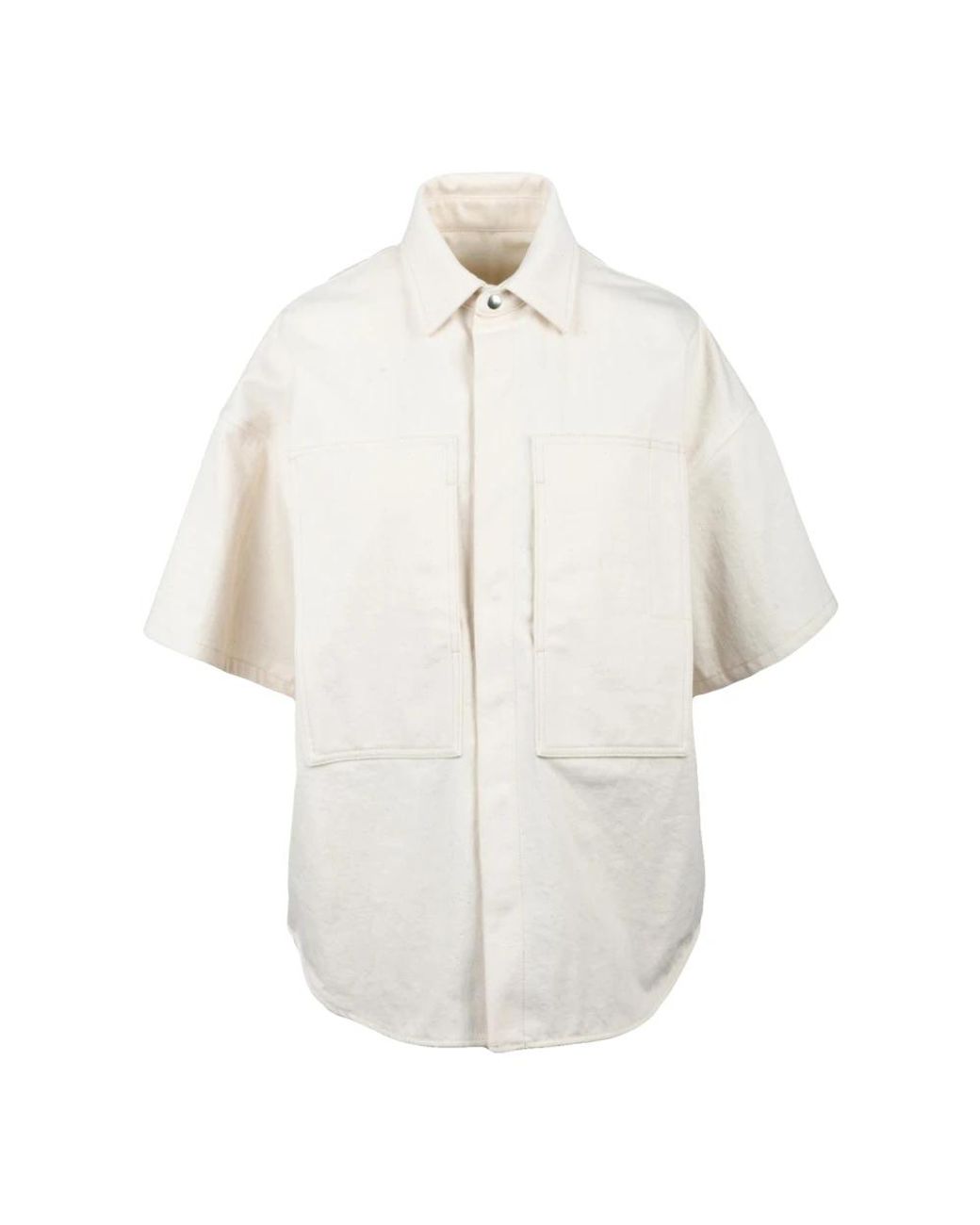Jil Sander Overhemden ,Wit ,Katoen Camicia Over in het White