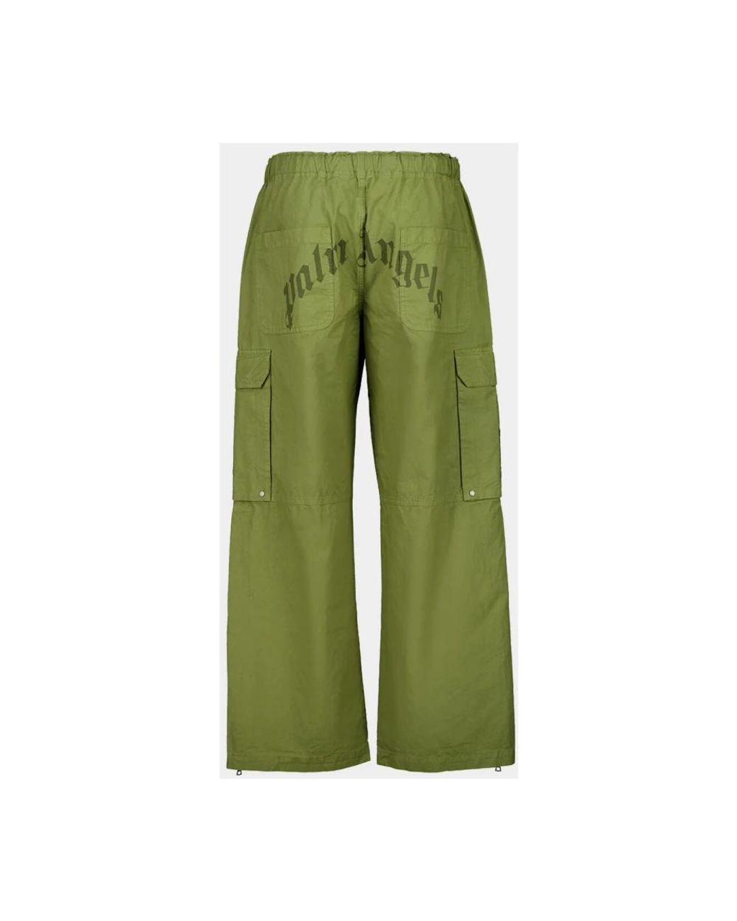 Palm Angels Green Wide Trousers for men