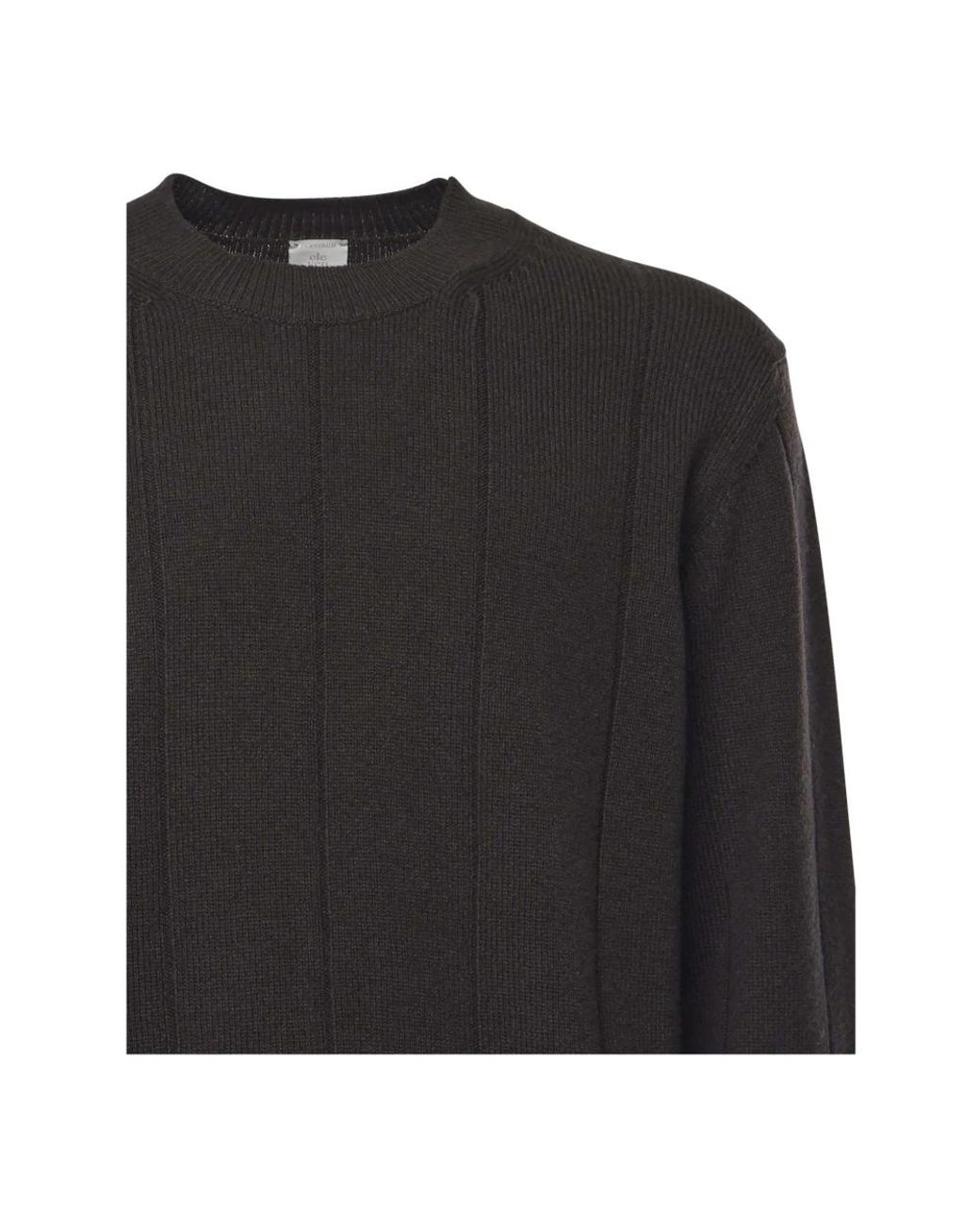 Eleventy Black Round-Neck Knitwear for men