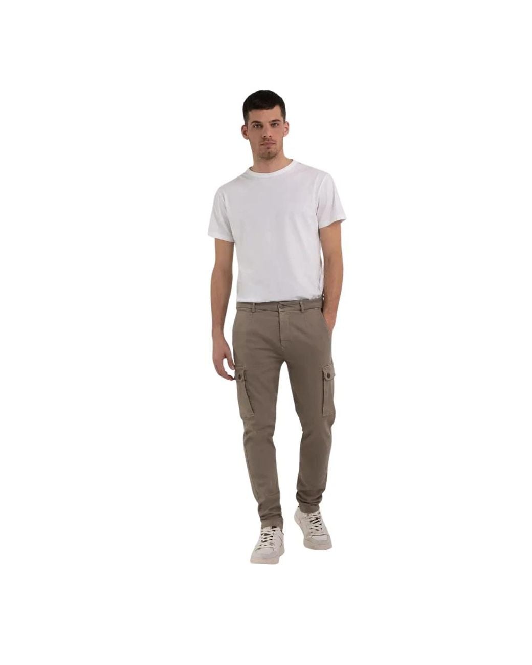 Replay Gray Slim-Fit Trousers for men