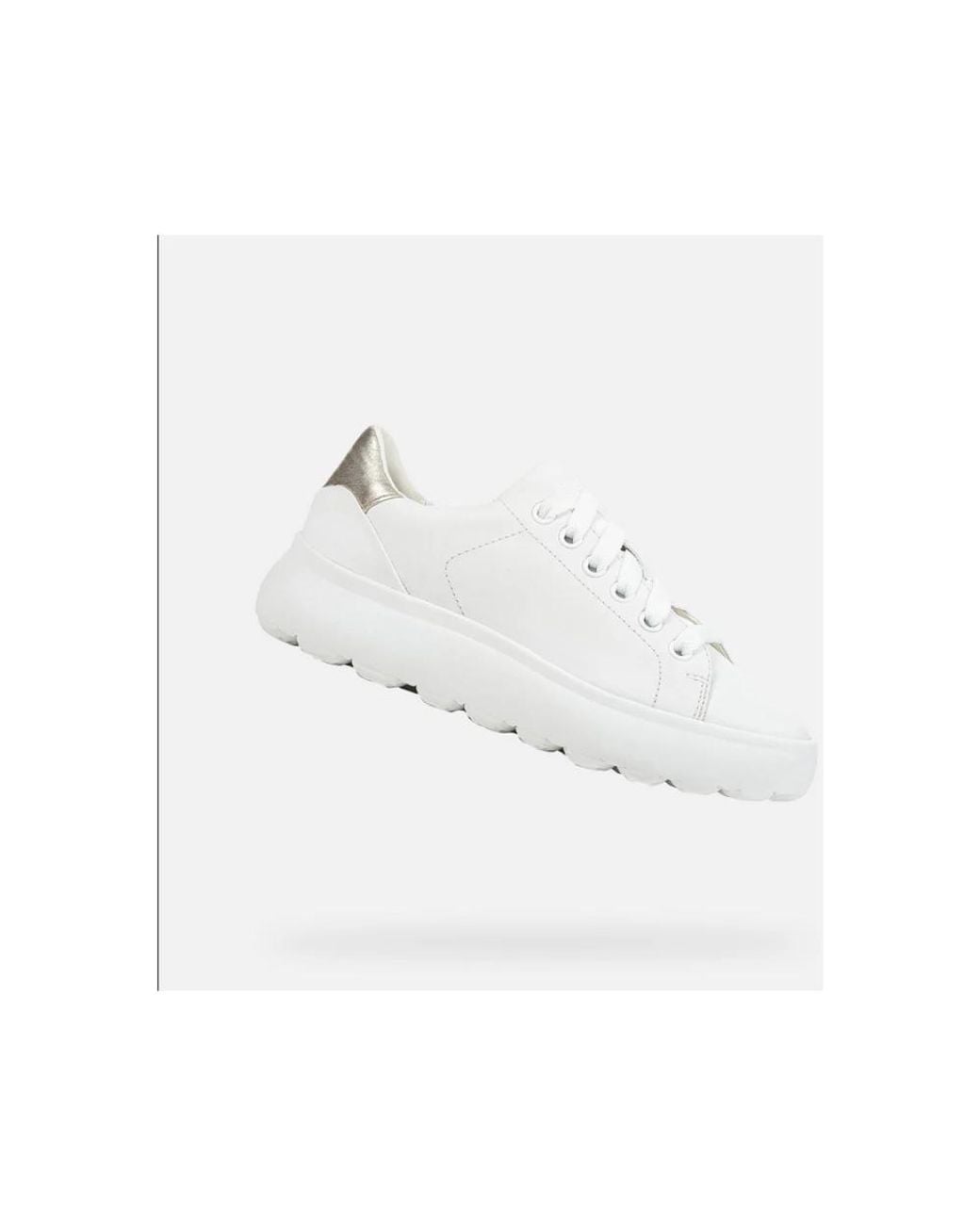 Geox White Spherica Sport Minimalist Leather Sneakers