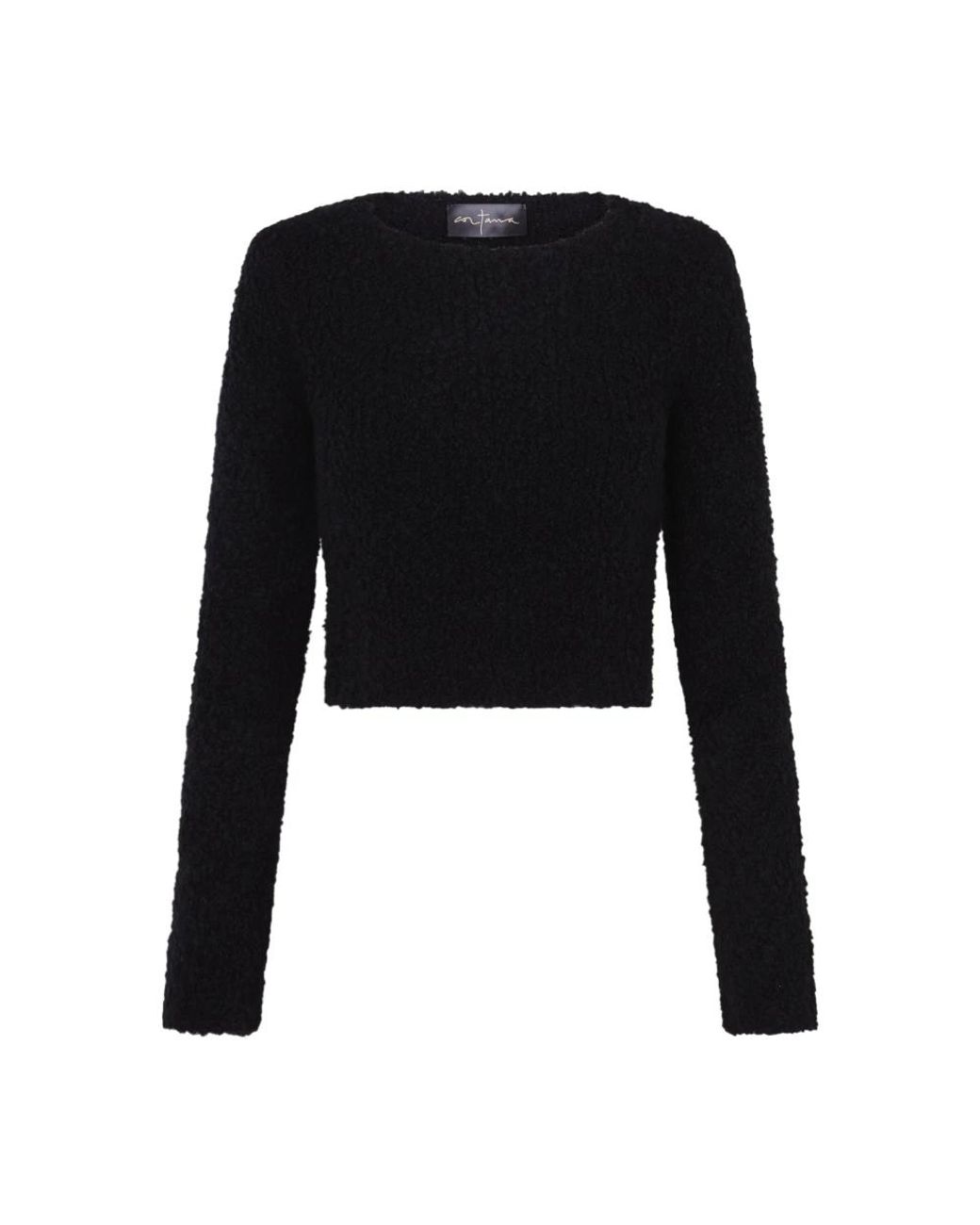Cortana Black Round-Neck Knitwear