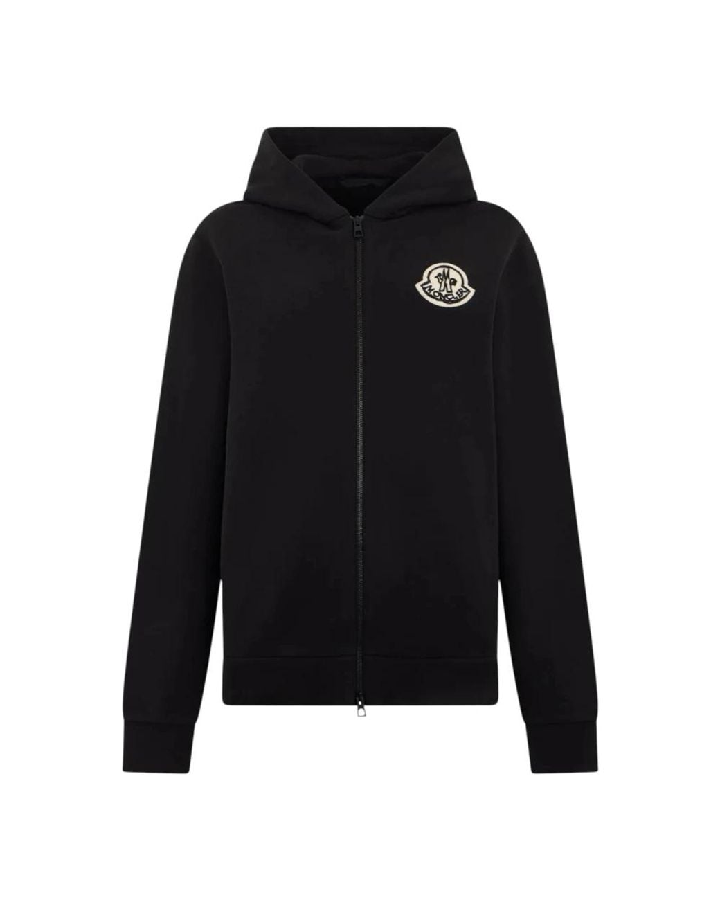 Moncler Zip-Hoodie Met Logopatch in het Black voor heren