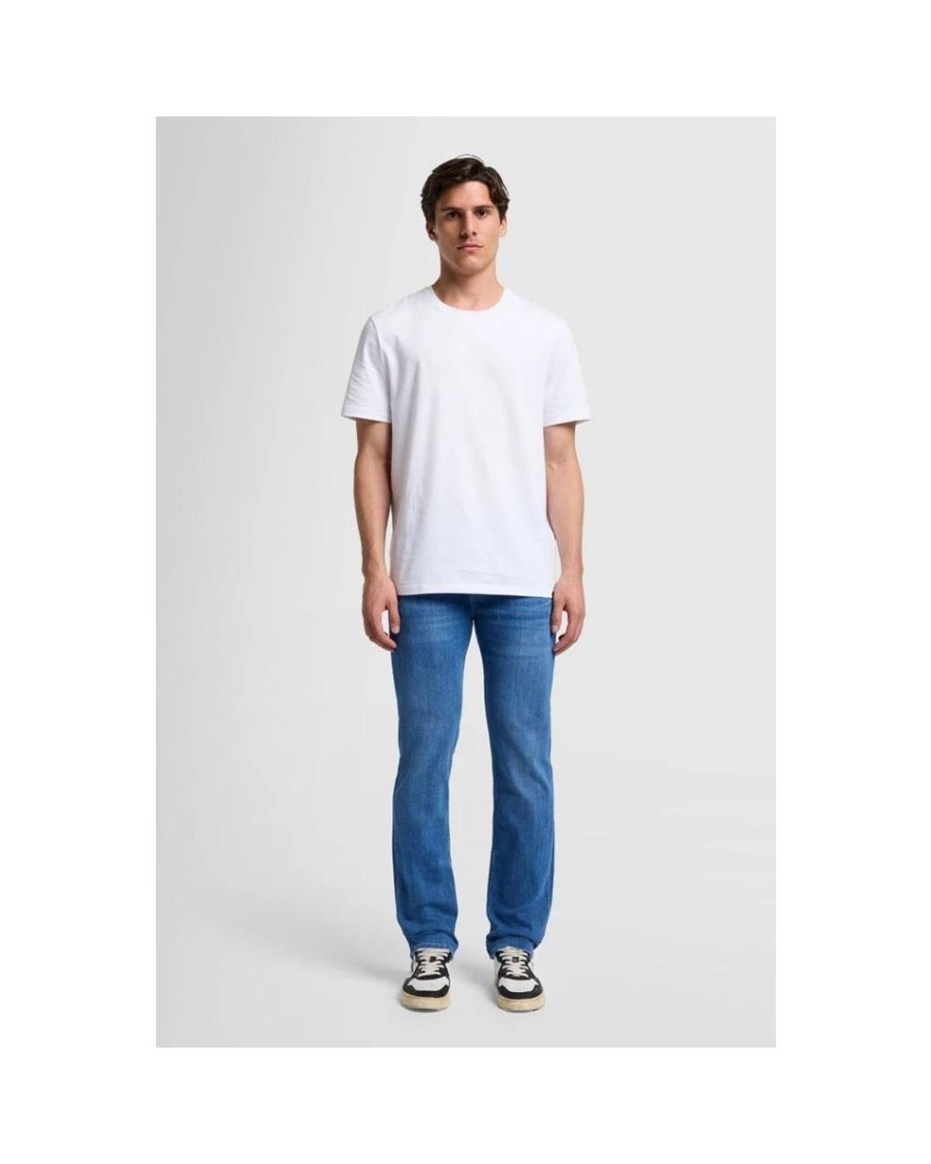 7 For All Mankind Blue Straight Fit Jeans for men