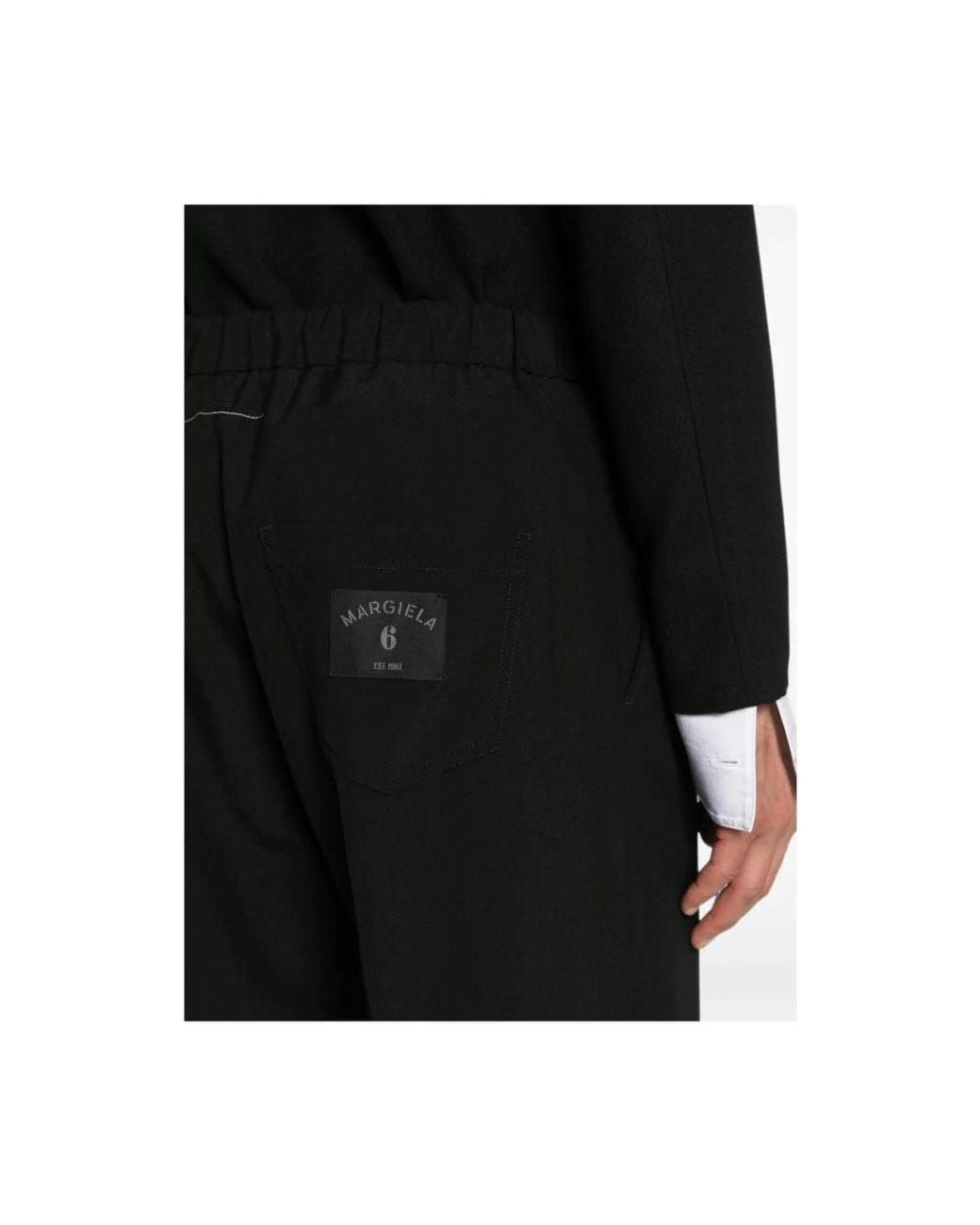 MM6 by Maison Margiela Black Cropped Trousers for men