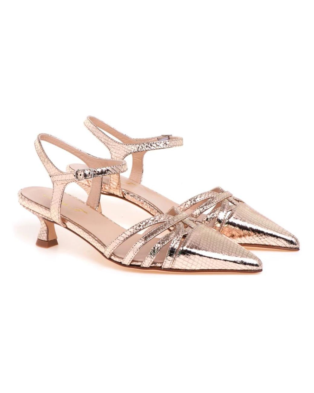 Anna F. Pink Geschlossener Slingback-Sandalen