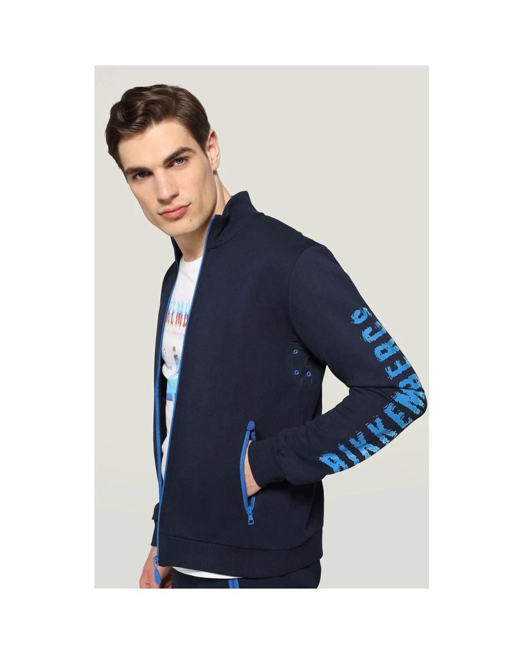 Bikkembergs Blue Zip-Throughs for men