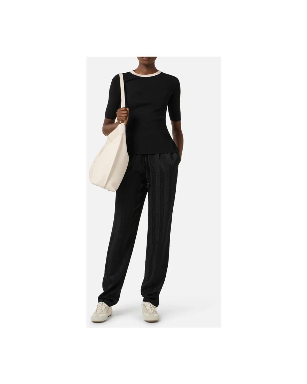 Elisabetta Franchi Black Round-Neck Knitwear