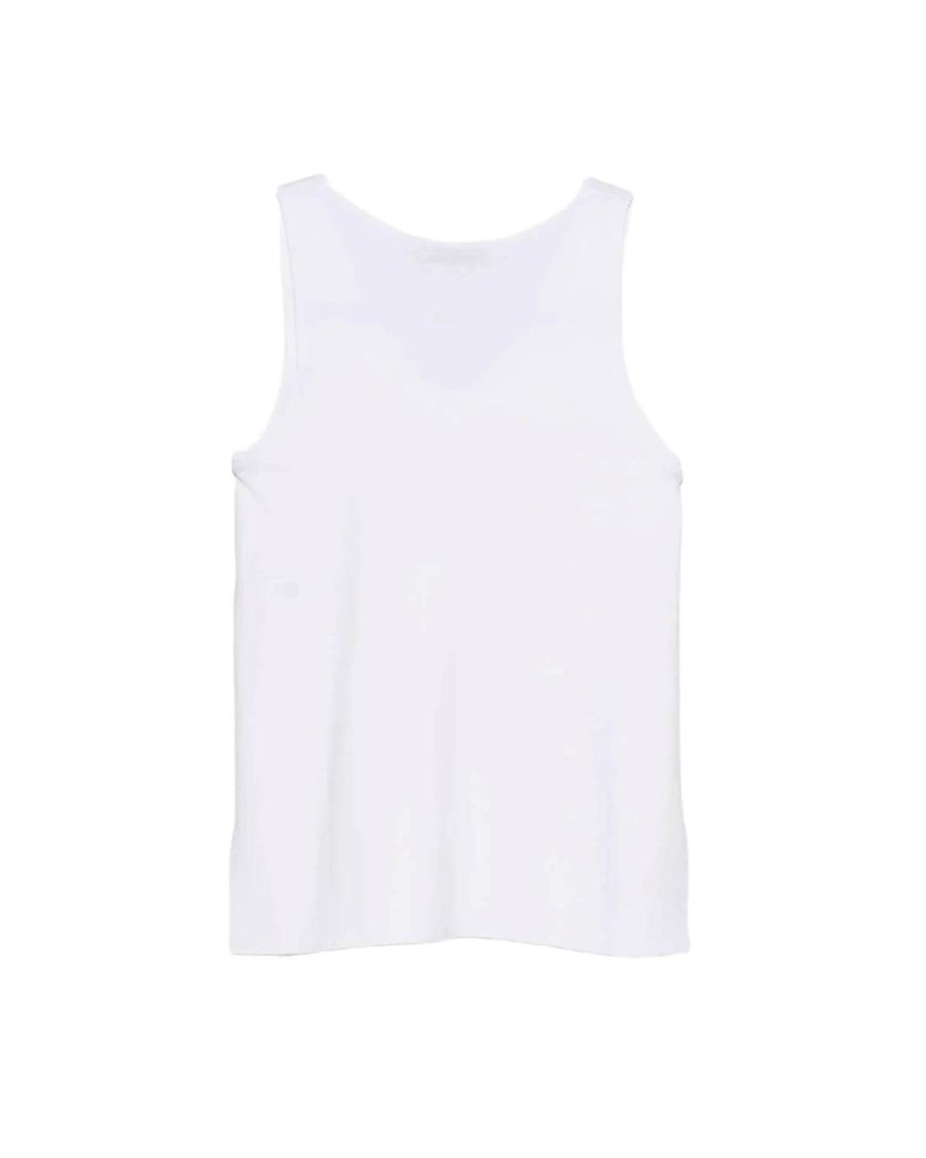 D.exterior White Sleeveless Tops