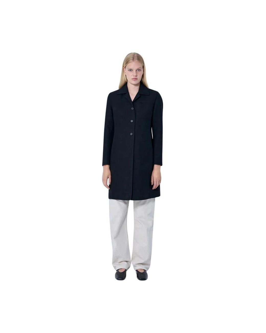 Jil Sander Blue Single-Breasted Coats
