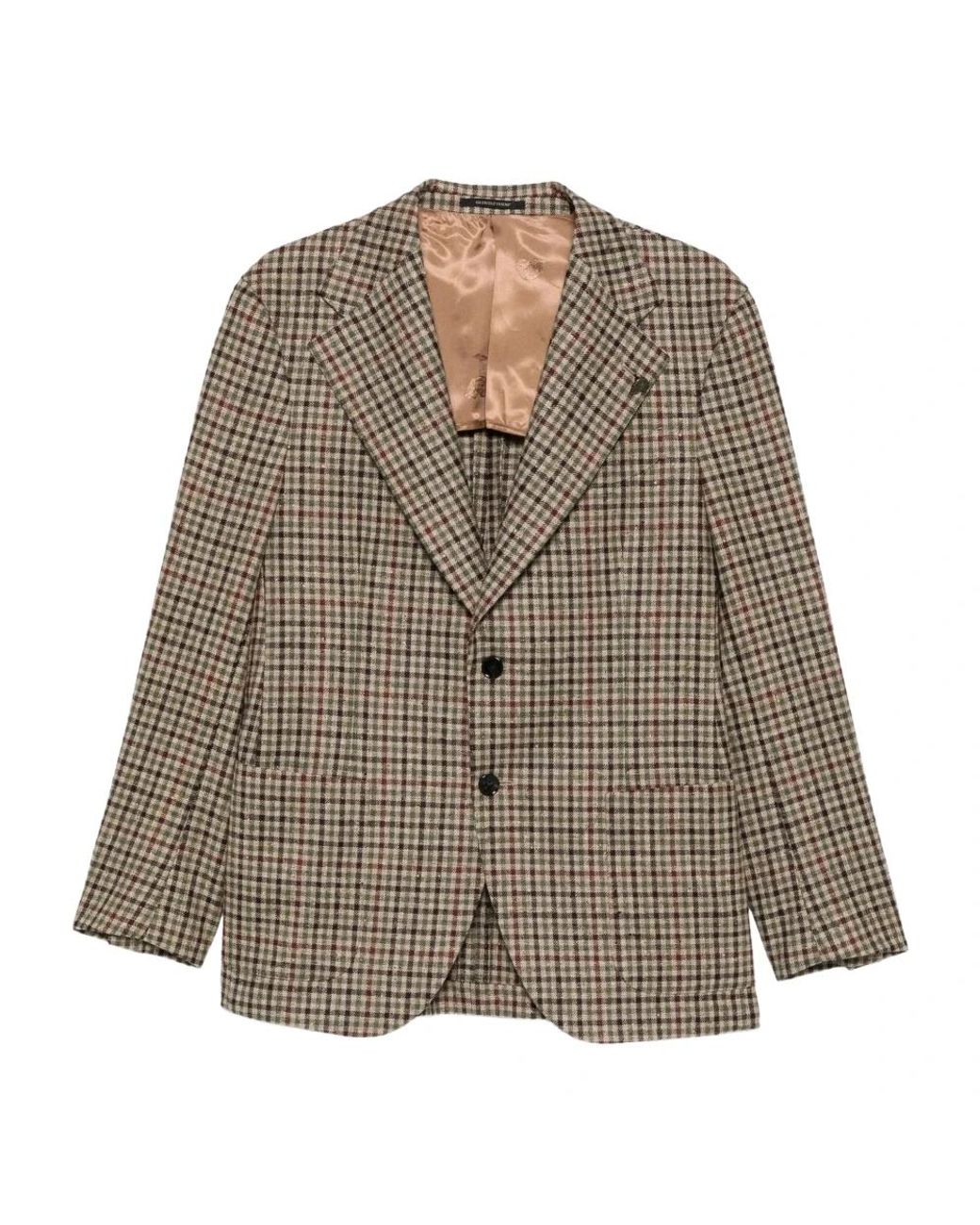 Gabriele Pasini Blazer Met Ruitpatroon En Punt Revers in het Brown voor heren