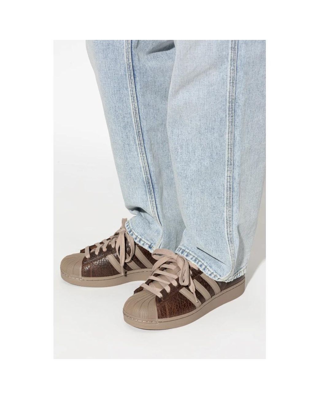 Adidas Originals Schoenen ,Bruin ,Leer Superstar Ii Sneakers in het Brown voor heren
