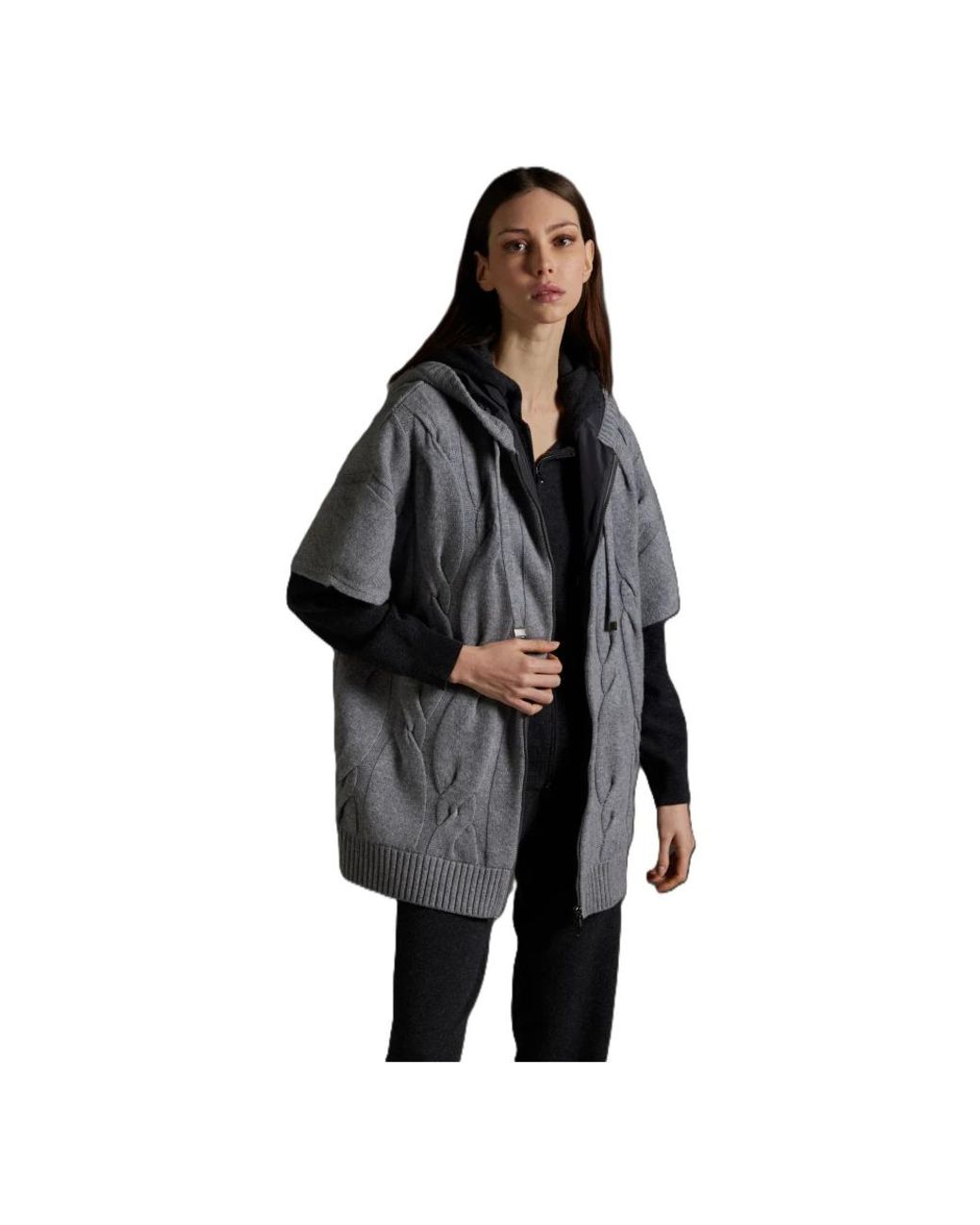 Kangra Zipper Cardigan in het Black