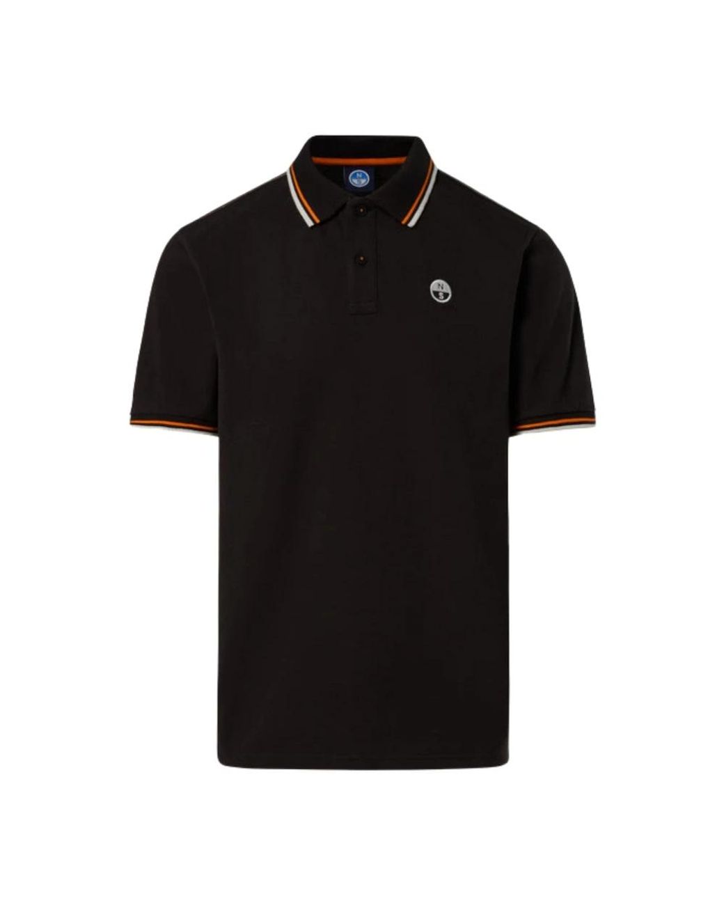 North Sails Tops ,Zwart ,Katoen Polo Shirt Met Logo En Strepen in het Black voor heren