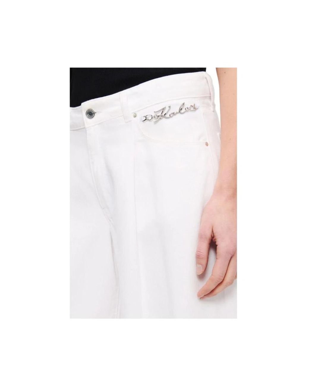 Karl Lagerfeld White Wide Jeans