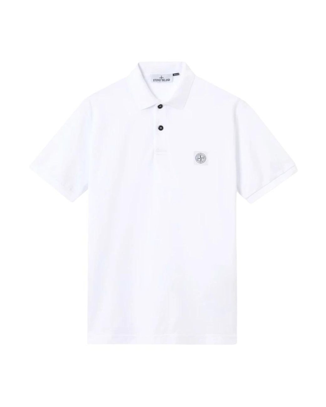 Stone Island White Polo Shirts for men