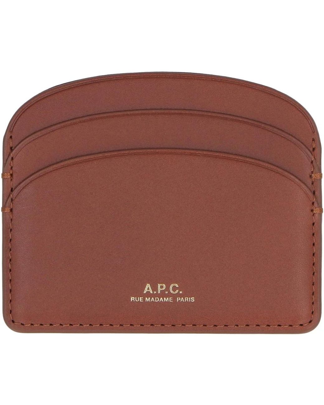 A.P.C. Brown Lederkartenhalter Mit Logodetail