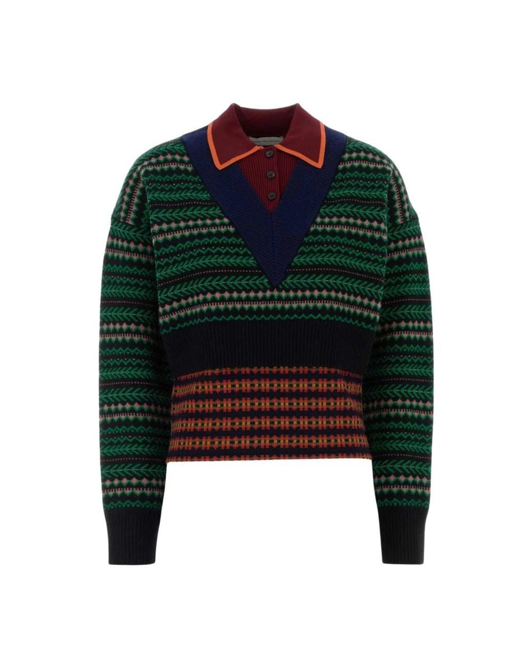 Dries Van Noten Green Round-Neck Knitwear