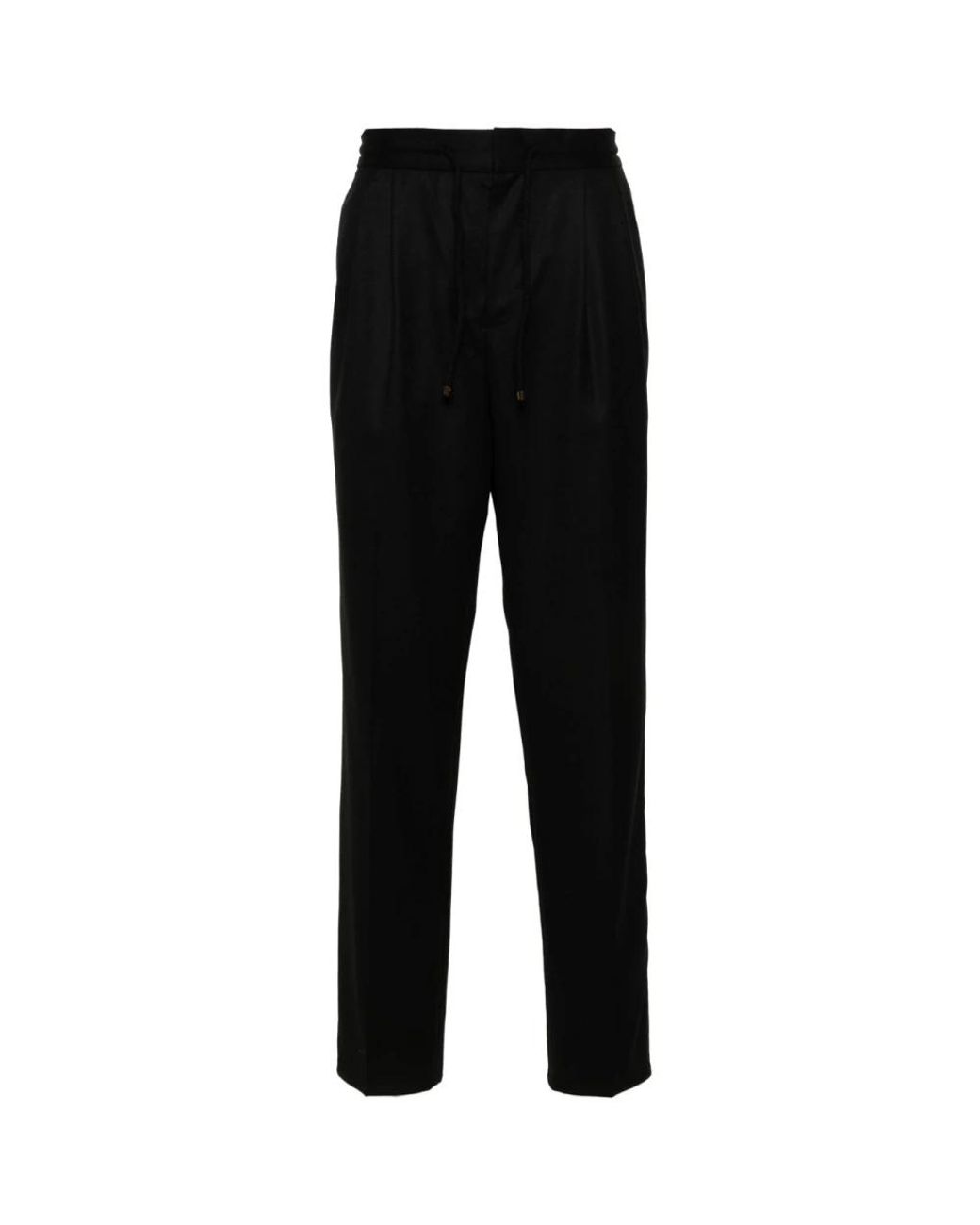 Brunello Cucinelli Black Straight Trousers for men