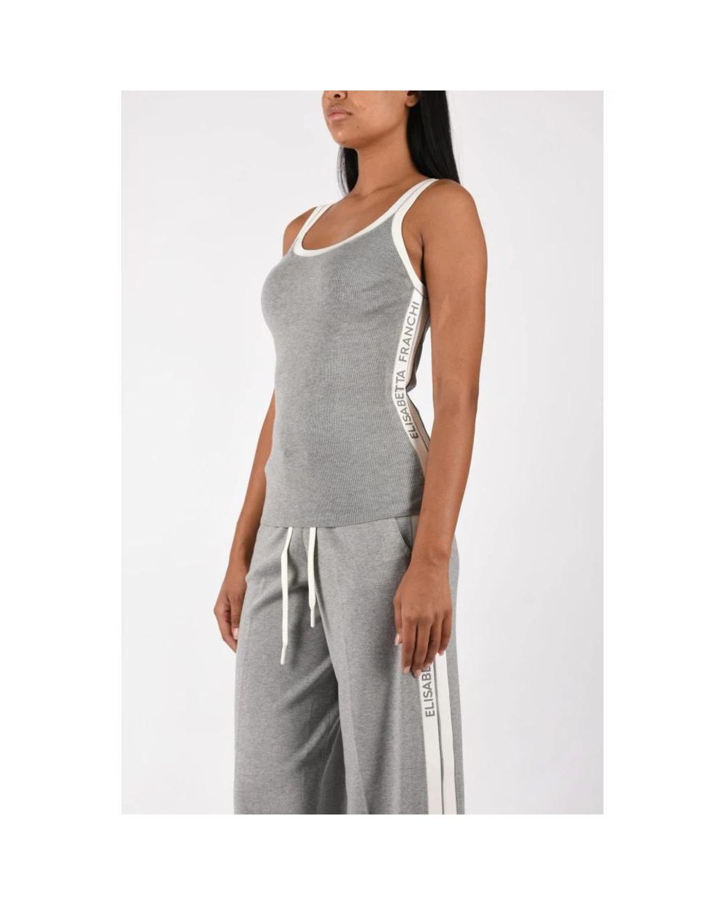 Elisabetta Franchi Gray Sleeveless Tops
