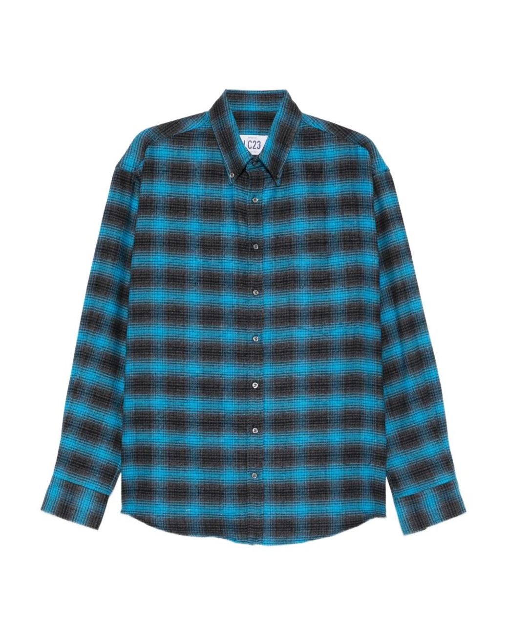 LC23 Casual Hemden in het Blue voor heren