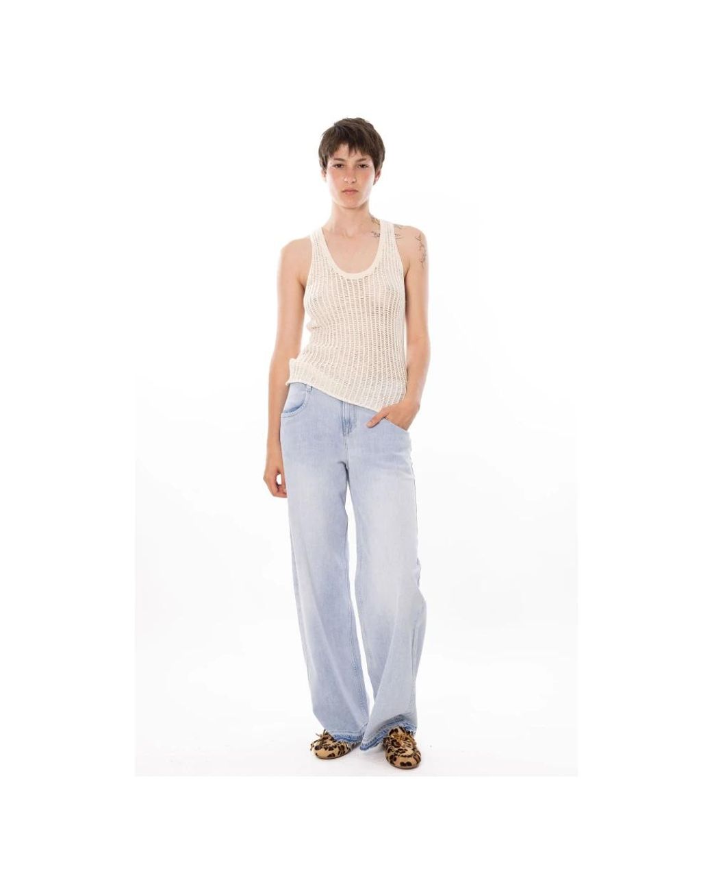 Sleeveless Tops CYCLE de color White