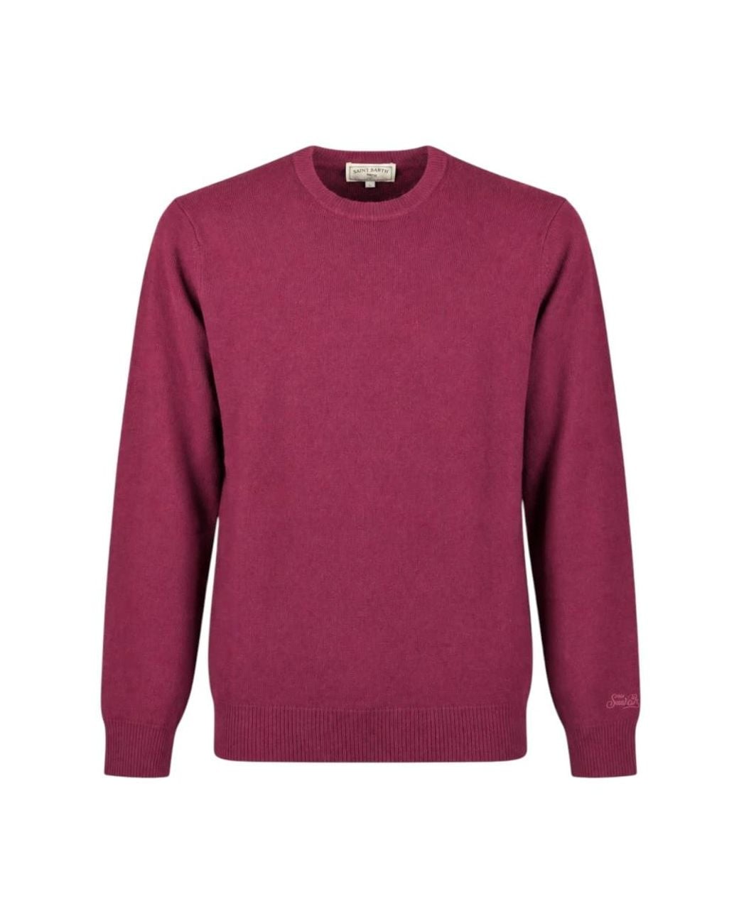 Mc2 Saint Barth Purple Round-Neck Knitwear for men