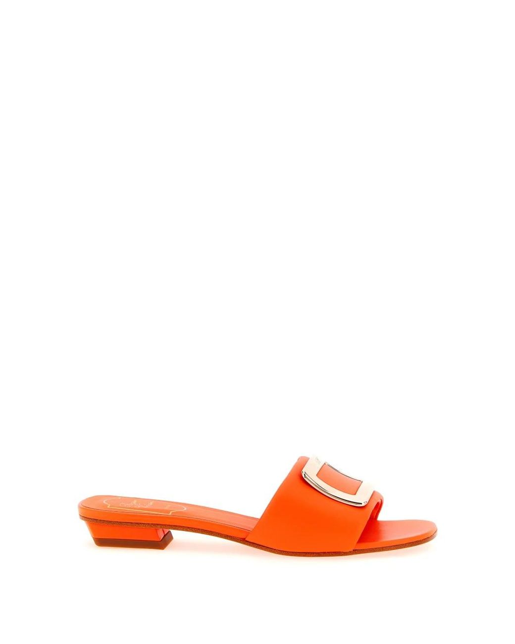 Roger Vivier Orange Heeled Mules