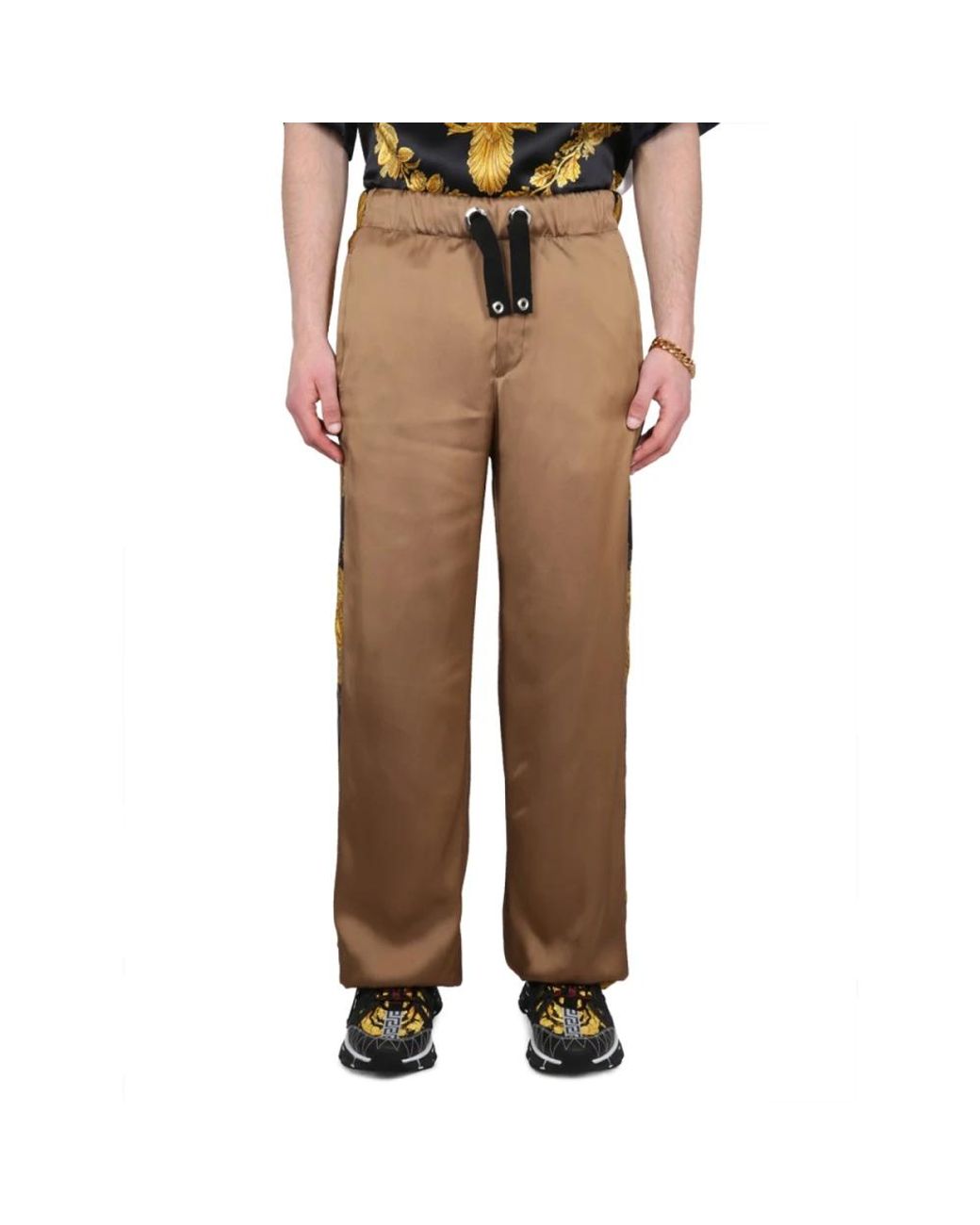 Versace Natural Straight Trousers for men