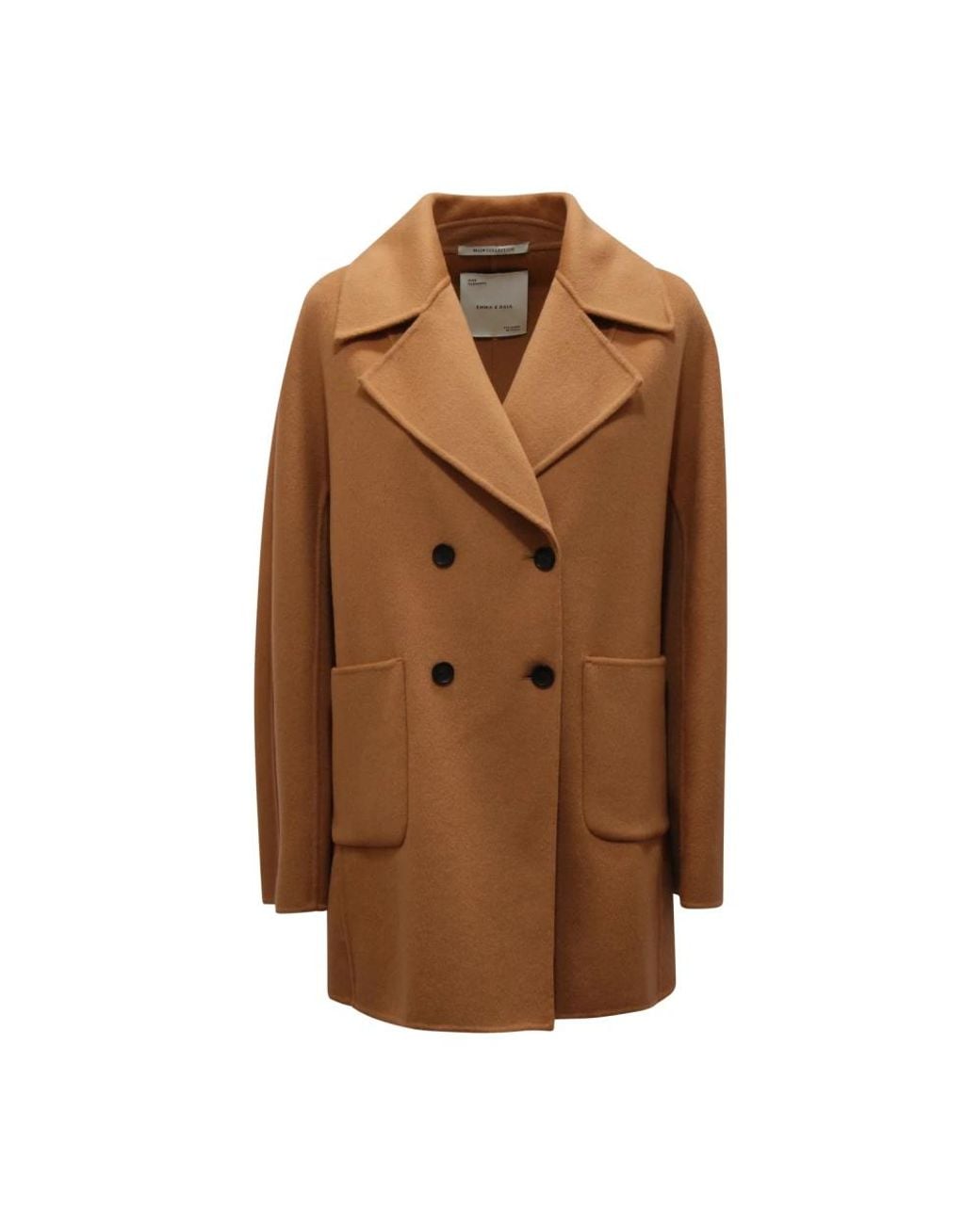 Double-Breasted Coats EMMA & GAIA de color Brown