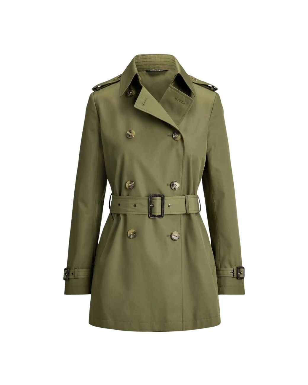 Ralph Lauren Green Long-Sleeved Trench Coat