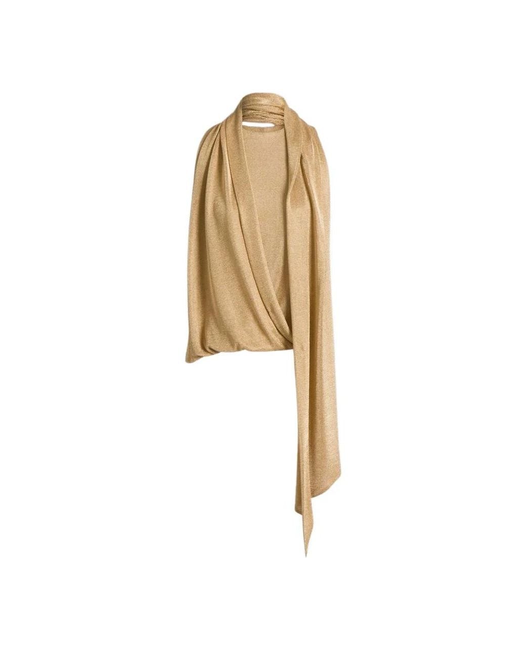 Alberta Ferretti Metallic Sleeveless Tops