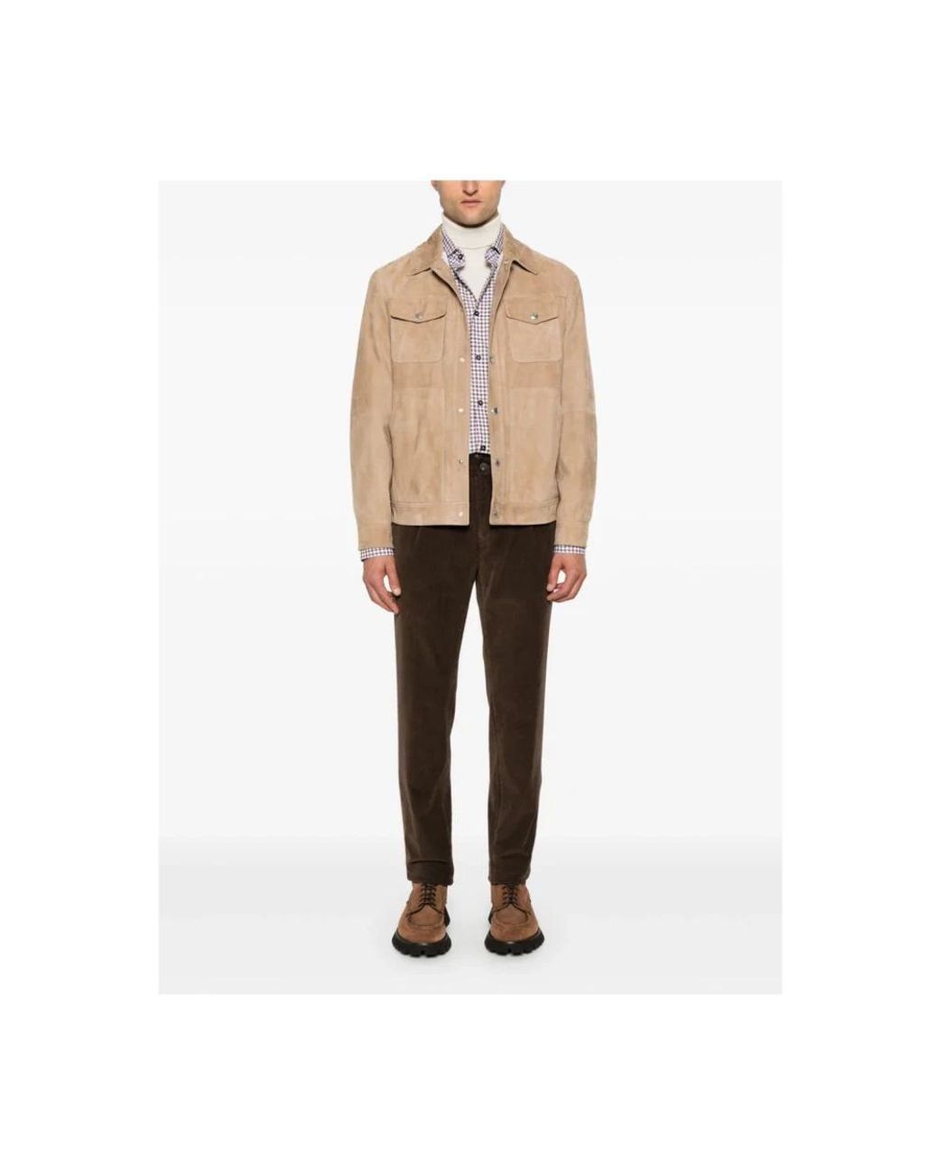 Peserico Brown Slim-Fit Trousers for men