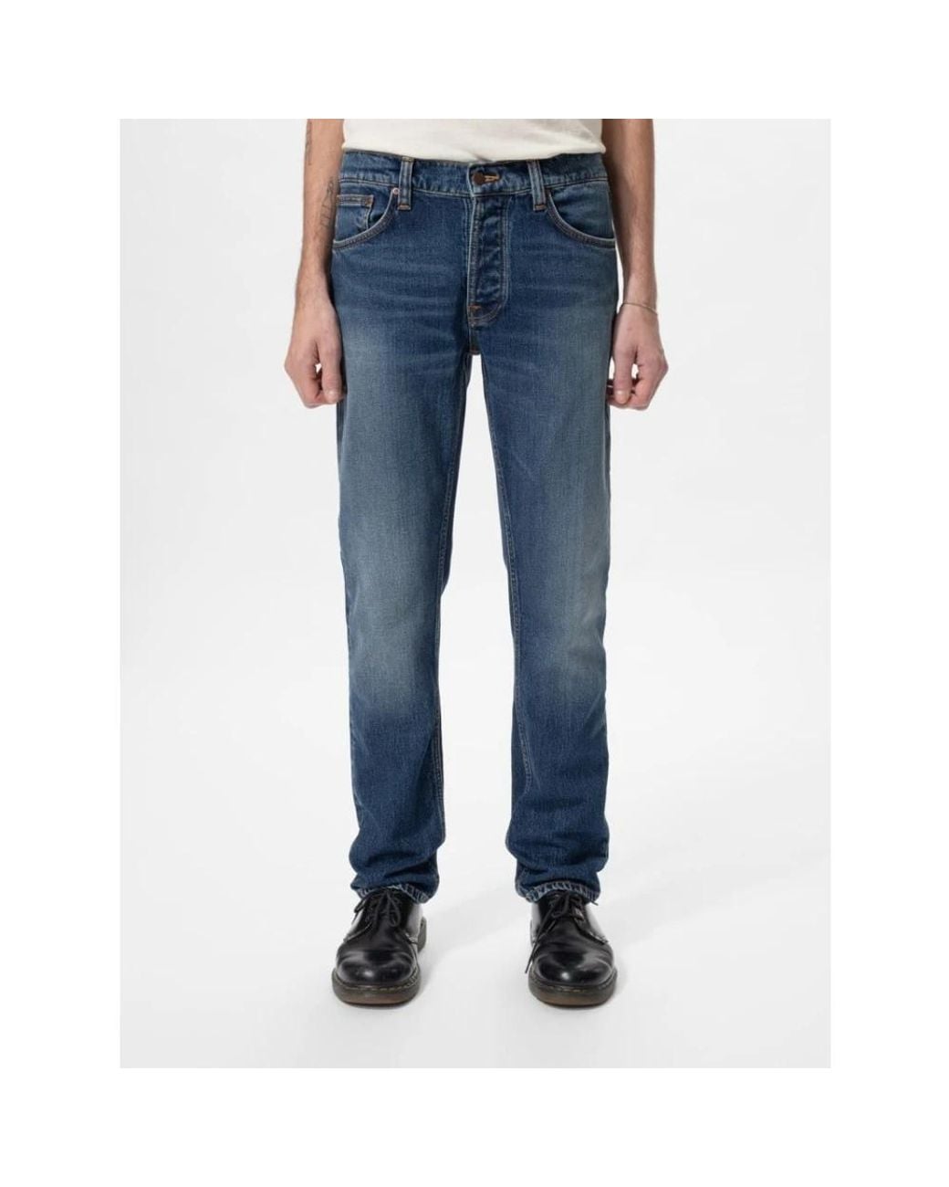 Nudie Jeans Blue Straight Fit Jeans for men