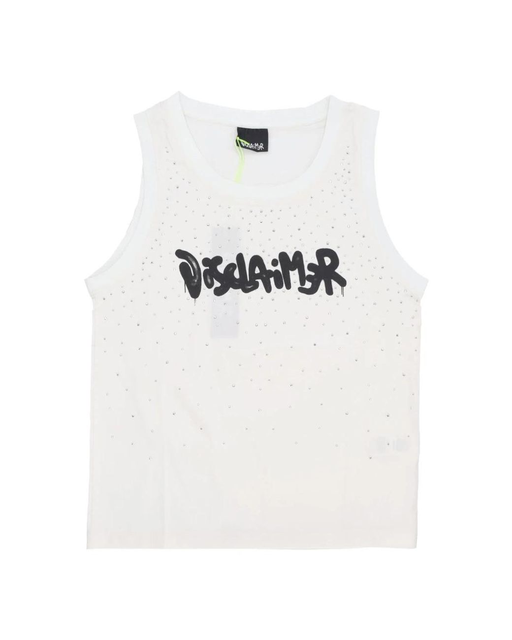 DISCLAIMER Tops ,Wit ,Katoen Wit Logo Tanktop Damesmode in het White