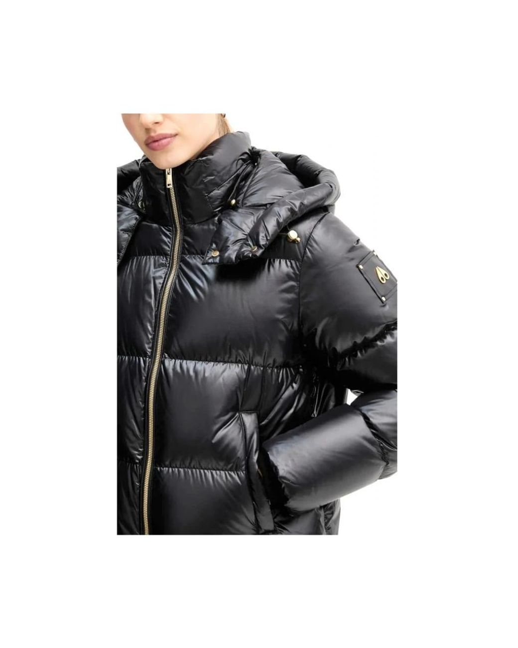 Moose Knuckles Jassen ,Zwart ,Nylon Moonstone Puffer Jacket in het Black