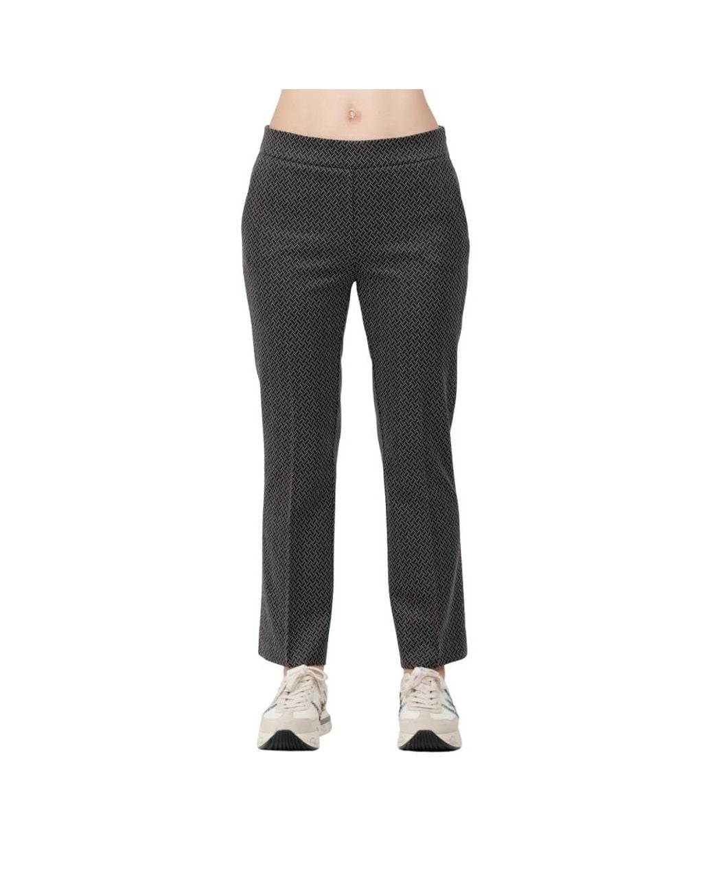Via Masini 80 Black Straight Trousers
