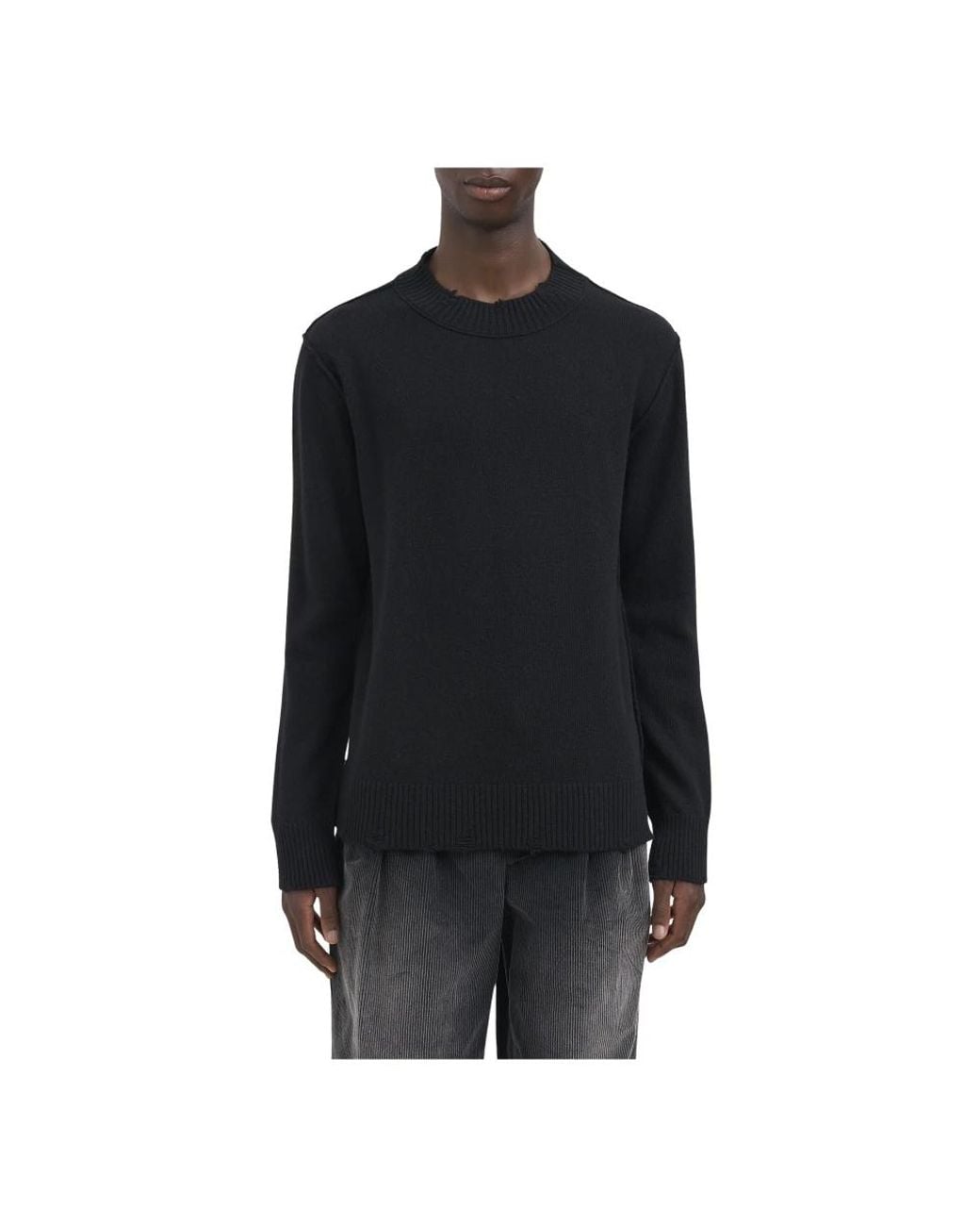 Andrea Ya'aqov Black Round-Neck Knitwear for men