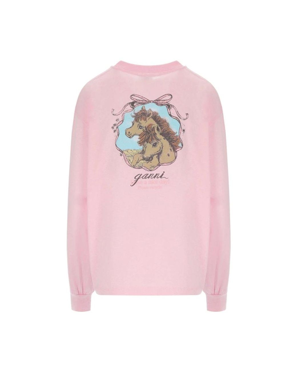 Ganni Pink Long Sleeve T-Shirts