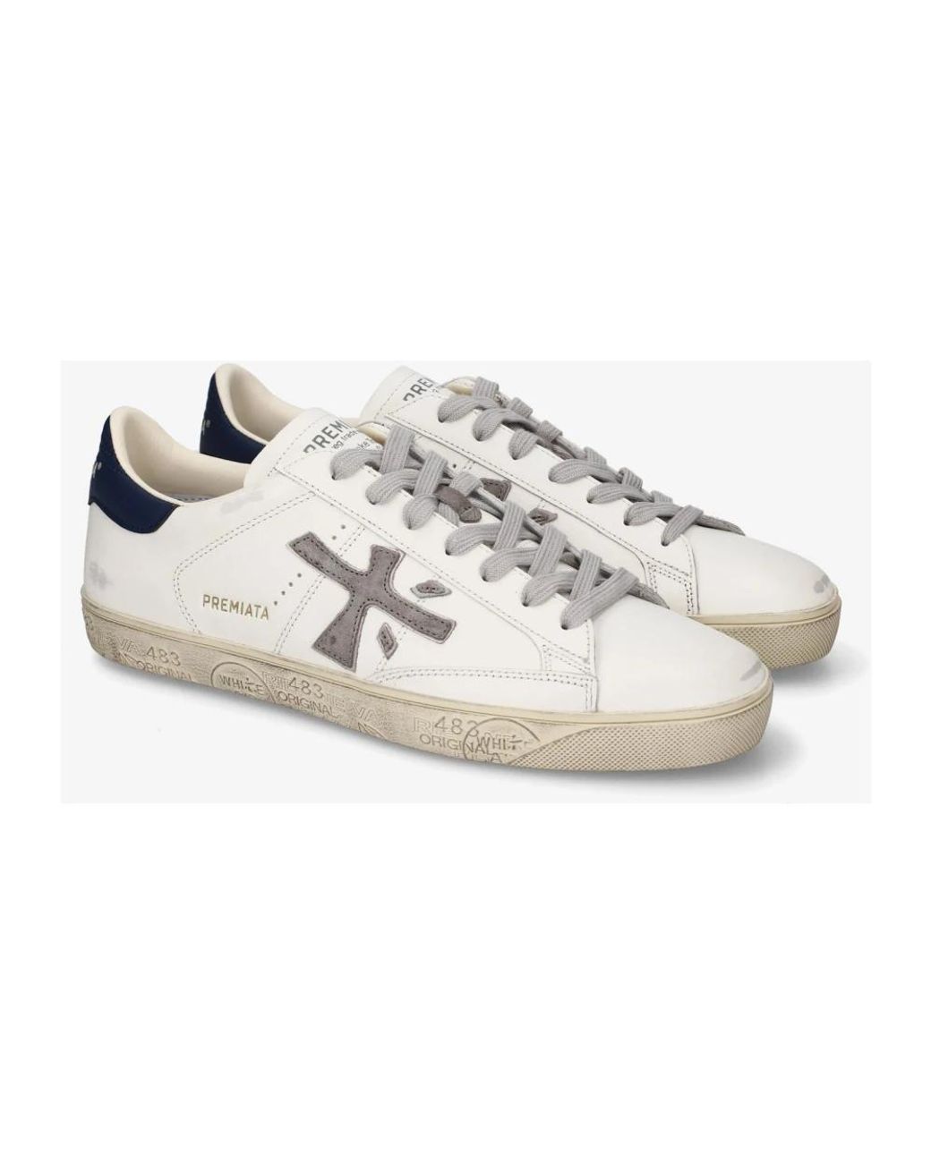 Premiata Steven Leder-Sneakers in White für Herren