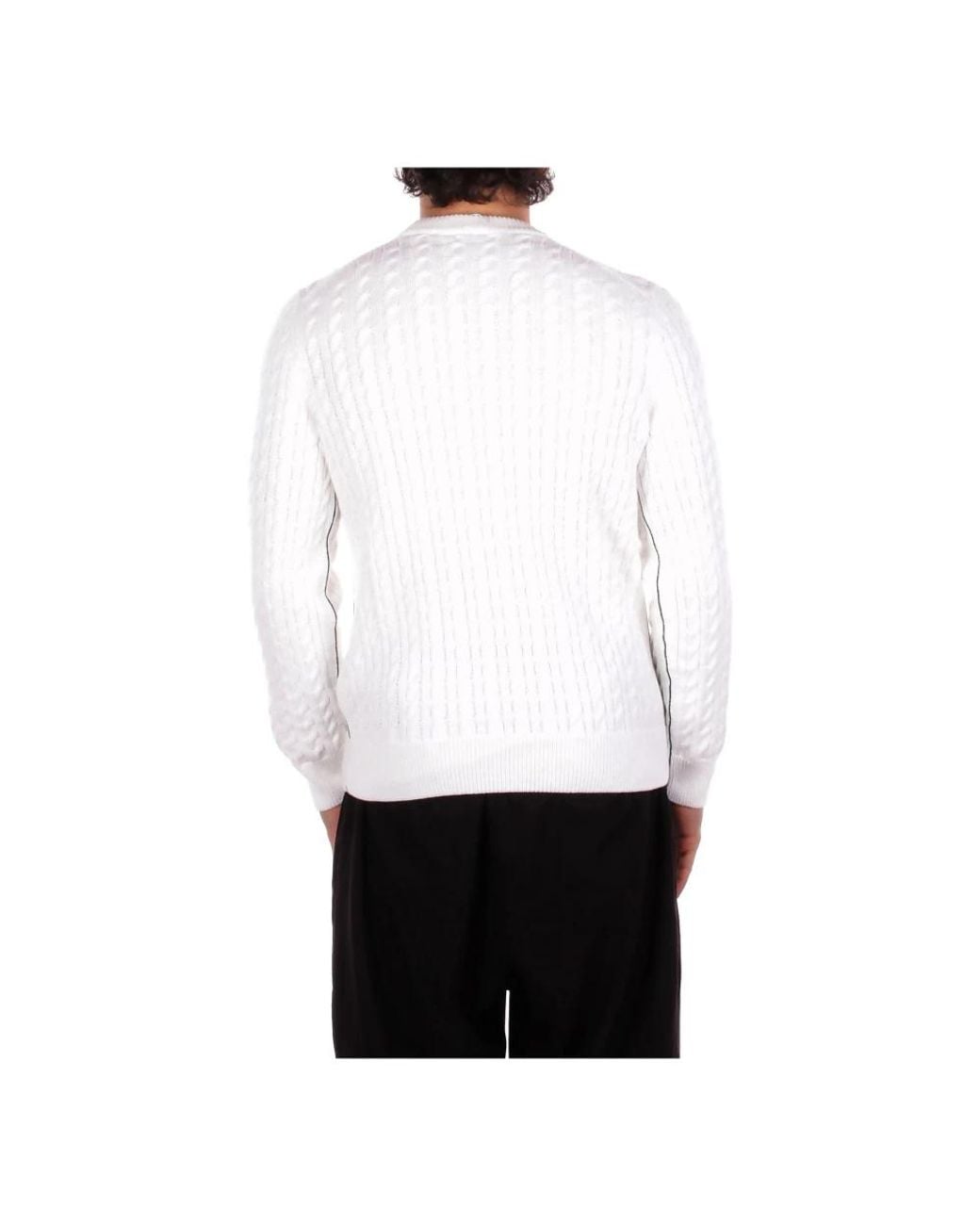 Lacoste White Round-Neck Knitwear for men