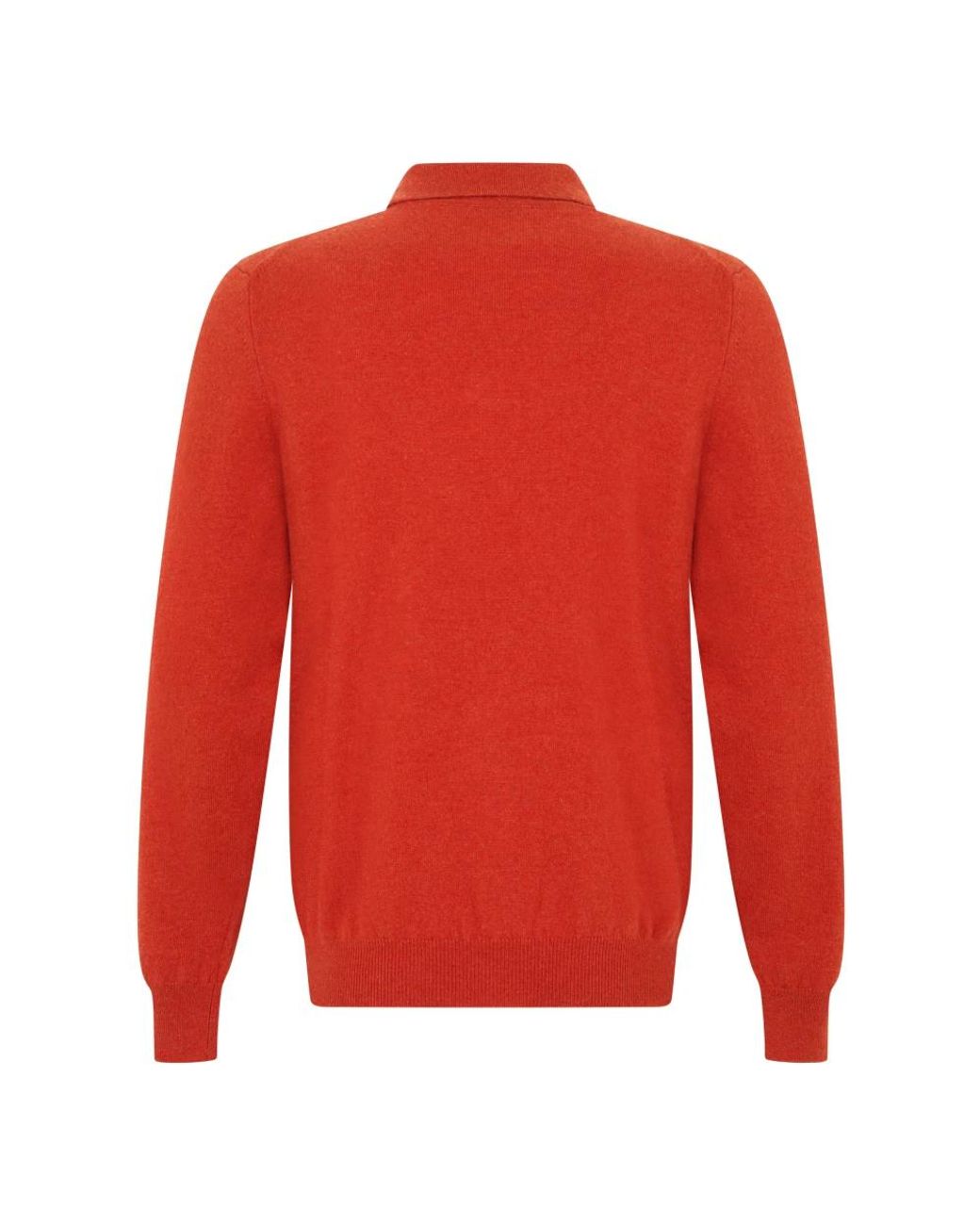 Fedeli Langarm Poloshirt Pullover in Red für Herren