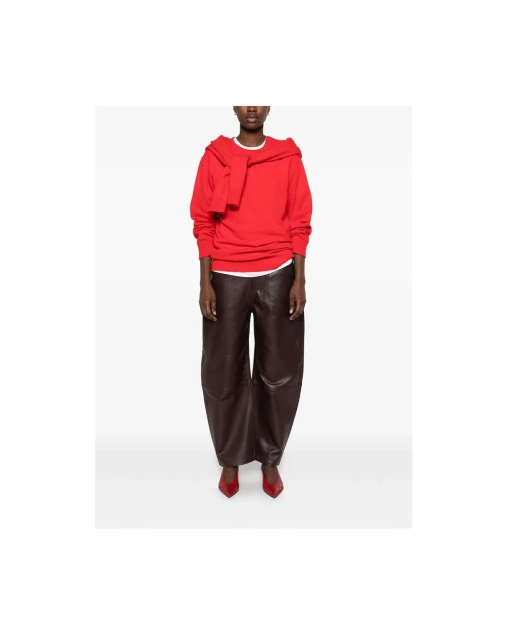 Lois Gray Leather Trousers
