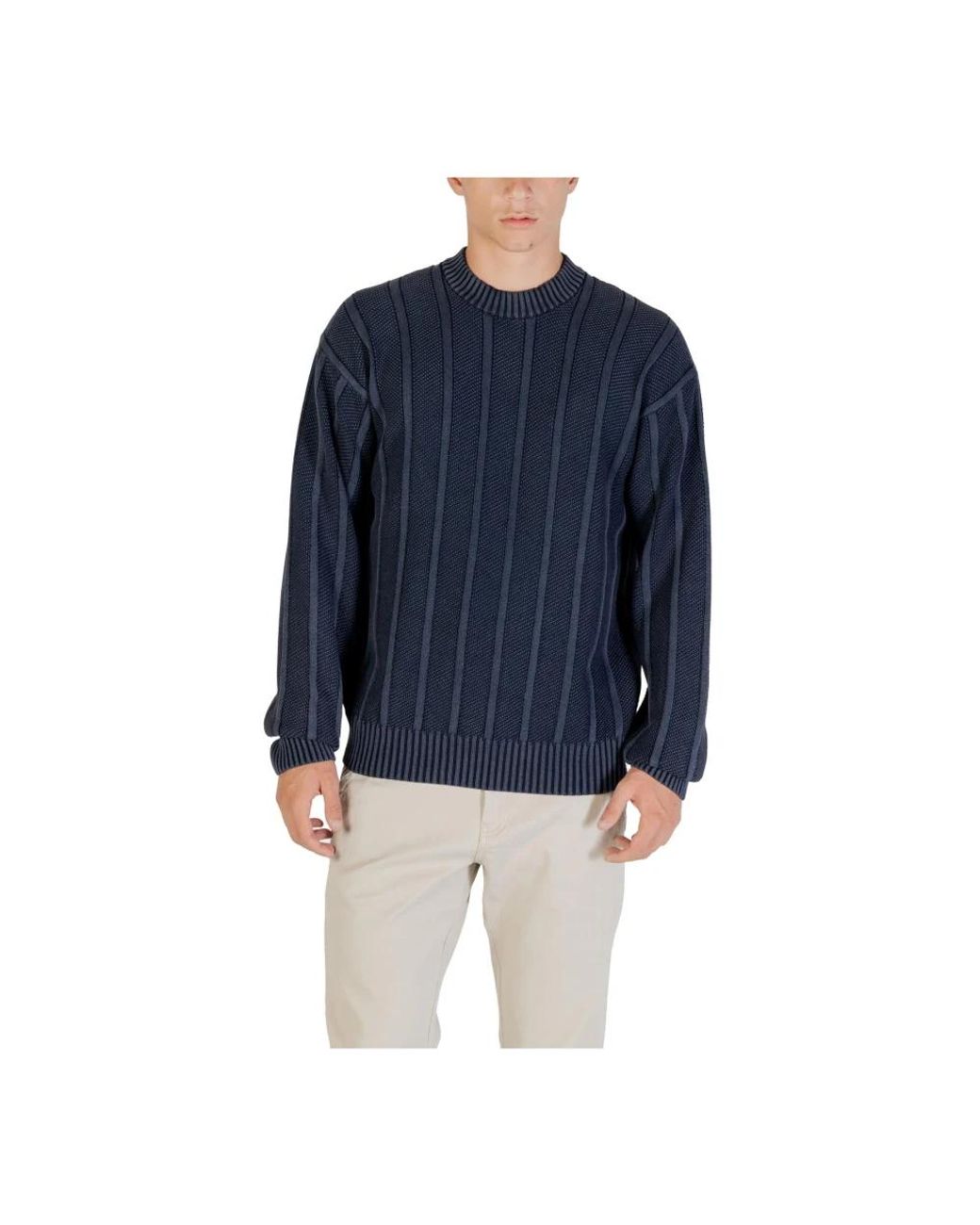 Boss Blue Round-Neck Knitwear for men