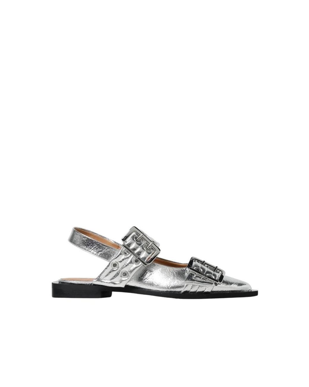 Ganni White Ballerinas