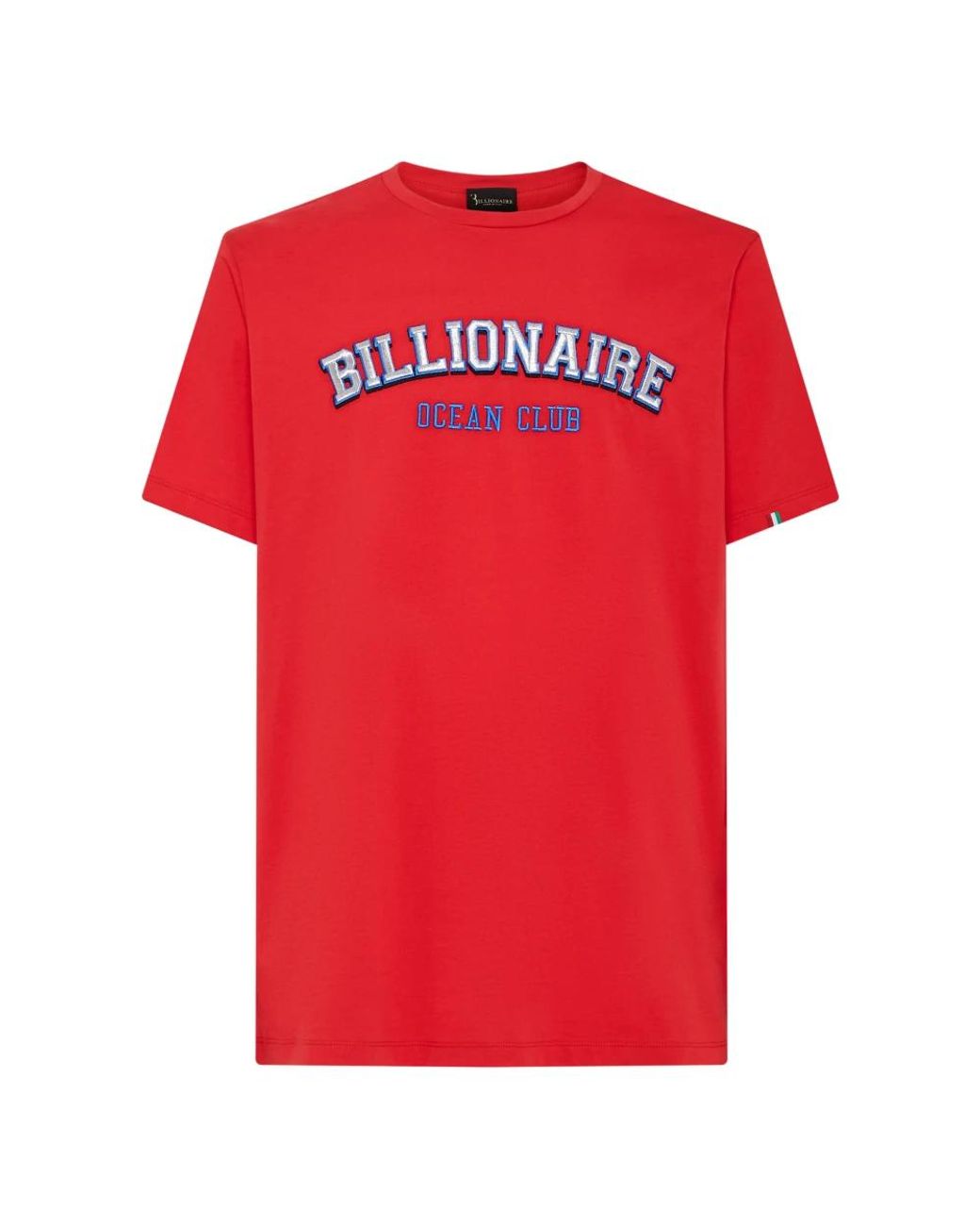 Billionaire Tops ,Rood ,Katoen Maco T-Shirt Ronde Hals Ss in het Red voor heren