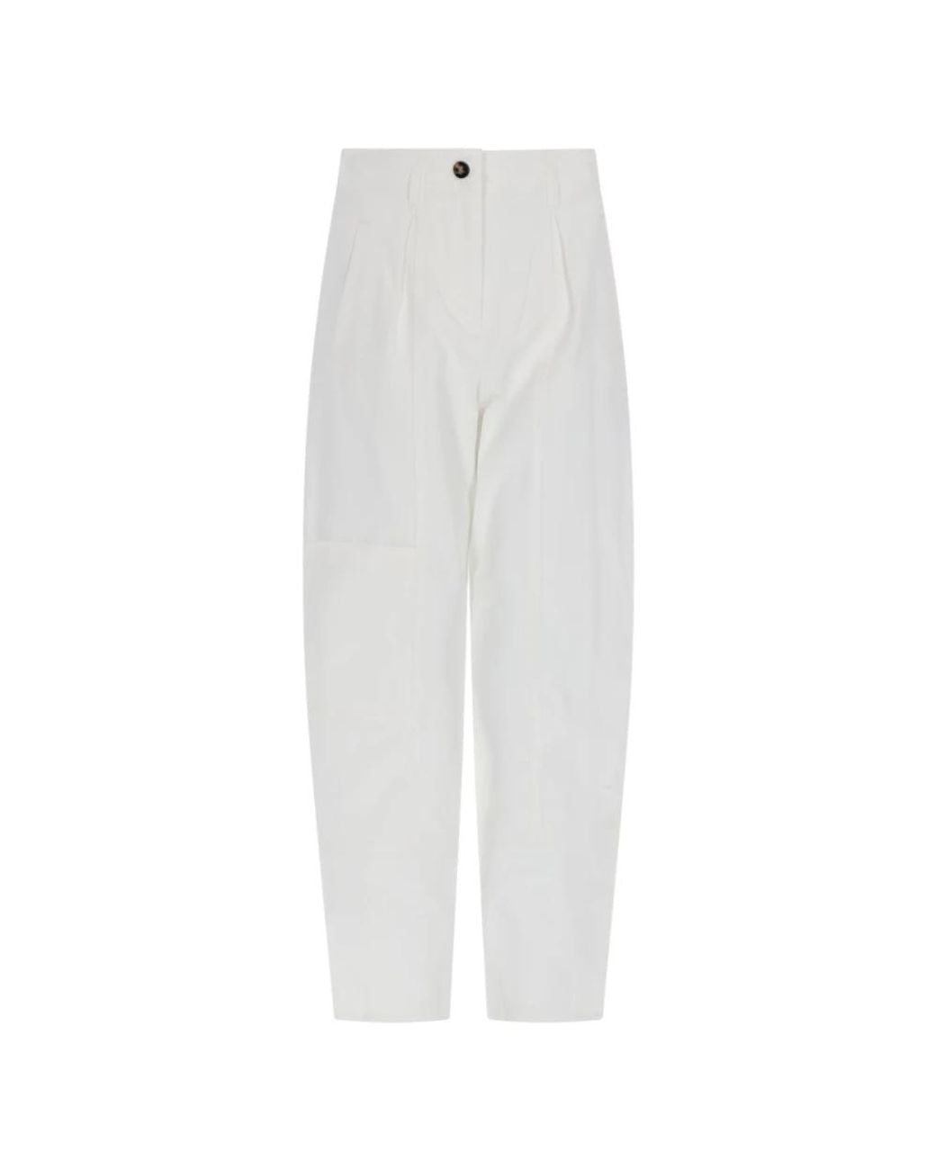 Max Mara White Straight Trousers