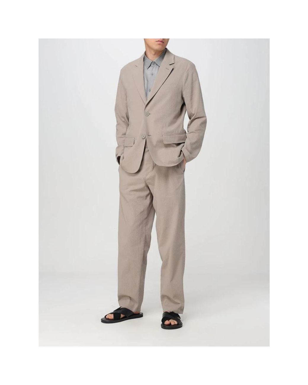 ARMANI EXCHANGE Gray Straight Trousers for men