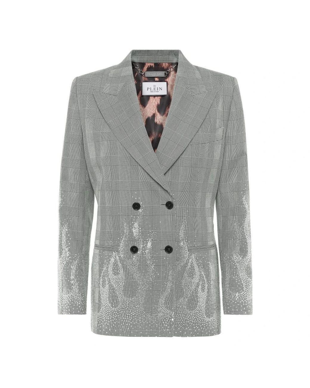 Philipp Plein Flame Blazer in het Gray