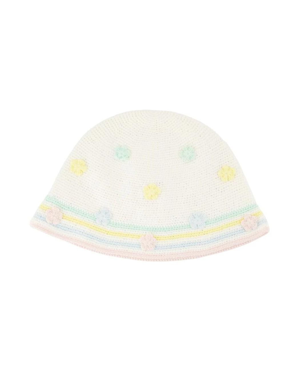 Casablanca White Kawaii Crochet Bucket Hat